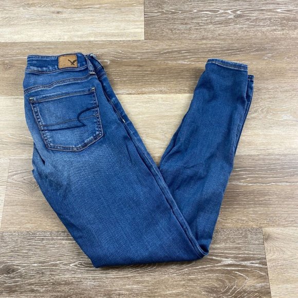 AMERICAN EAGLE Jegging Super Super Stretch Blue Denim Jeans Women's Size 2 - Picture 10 of 11